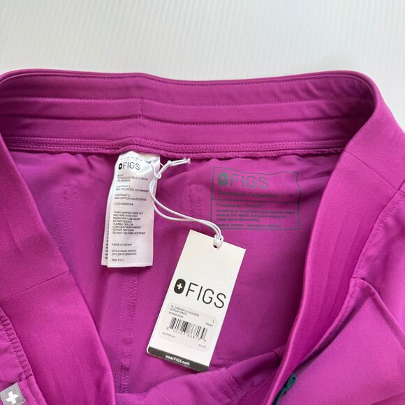 FIGS Zamora 2.0 Jogger Scrub Pants Bright Fuchsia Women’s Large NWT Rare Retired - Picture 10 of 14